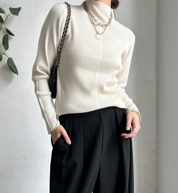  「【WEB限定】ボトルネックリブニット」|ニット・セーター|