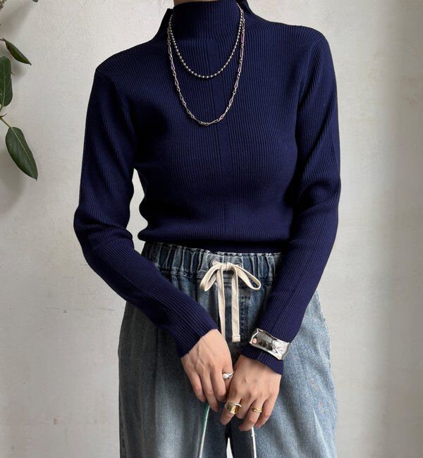  「【WEB限定】ボトルネックリブニット」|ニット・セーター|