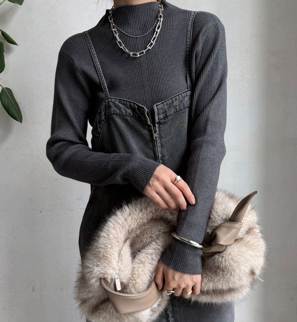  「【WEB限定】ボトルネックリブニット」|ニット・セーター|