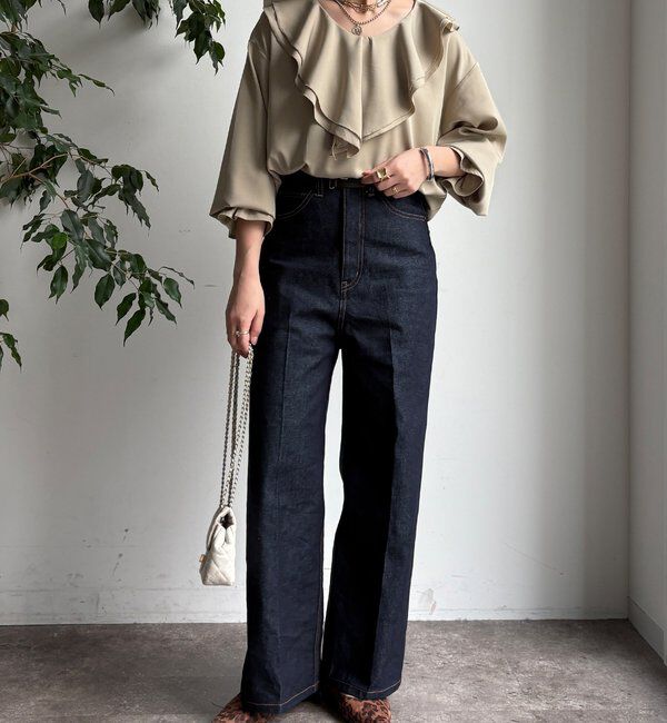  「【WEB限定】ピコフリルカラーブラウス」|シャツ・ブラウス|