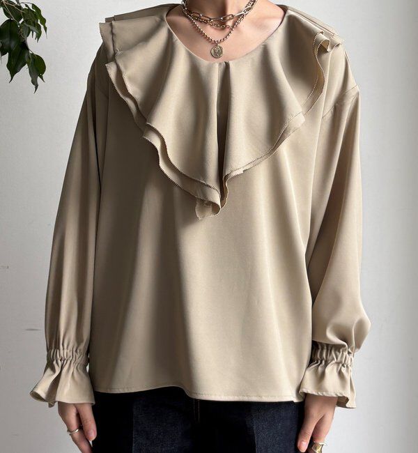  「【WEB限定】ピコフリルカラーブラウス」|シャツ・ブラウス|