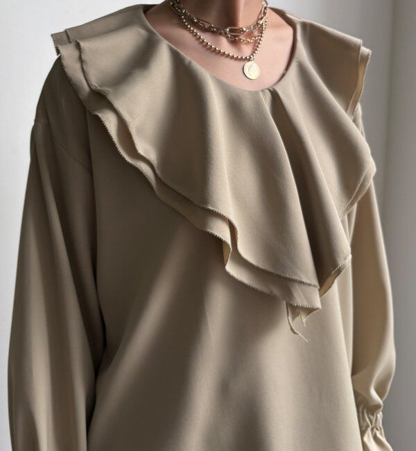  「【WEB限定】ピコフリルカラーブラウス」|シャツ・ブラウス|