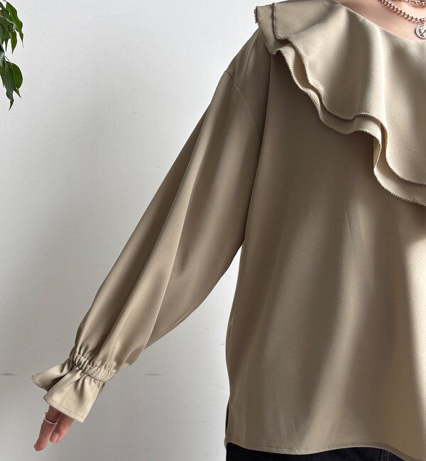  「【WEB限定】ピコフリルカラーブラウス」|シャツ・ブラウス|