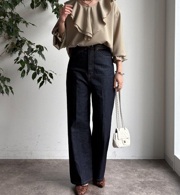  「【WEB限定】ピコフリルカラーブラウス」|シャツ・ブラウス|