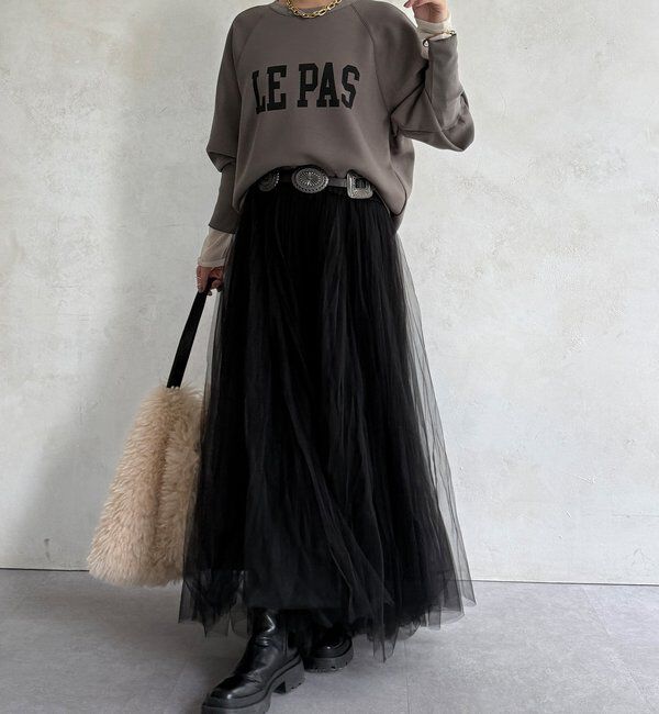  「【WEB限定】袖リブダンボールロゴトップス」|Tシャツ・カットソー|