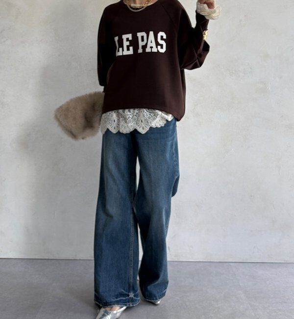  「【WEB限定】袖リブダンボールロゴトップス」|Tシャツ・カットソー|