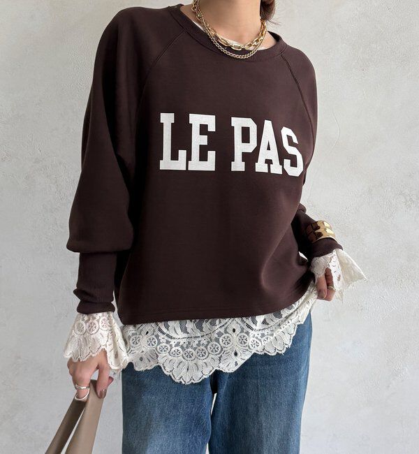  「【WEB限定】袖リブダンボールロゴトップス」|Tシャツ・カットソー|