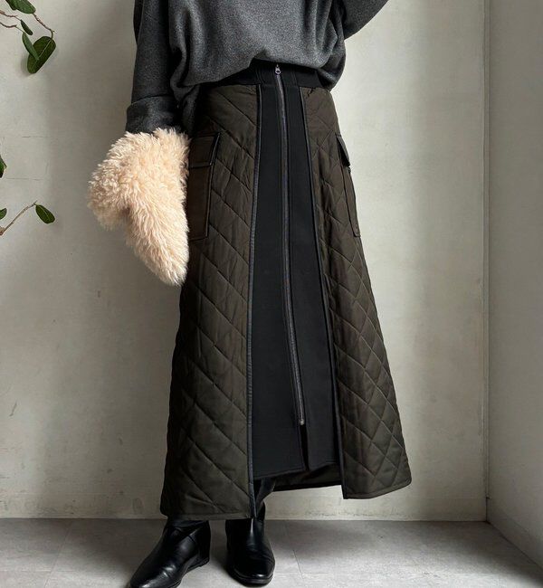 「【WEB限定】キルト切替スカート」|スカート|