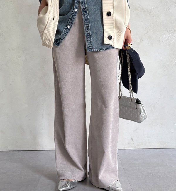  「【WEB限定】ワイドパンツ」|チノ|グレージュ