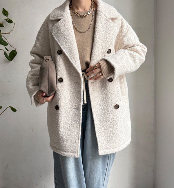  「【WEB限定】ボアダウンダブルテーラードコート」|その他|