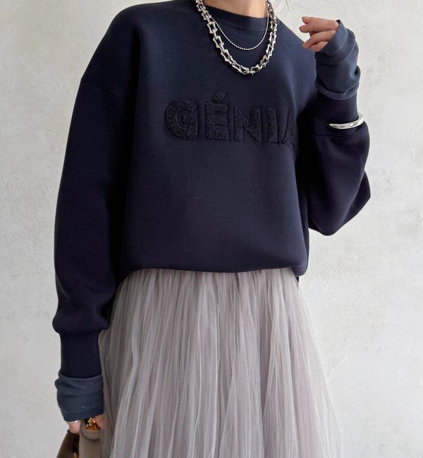  「【WEB限定】GENIALサガラ刺繍ロゴトップス」|Tシャツ・カットソー|ネイビー