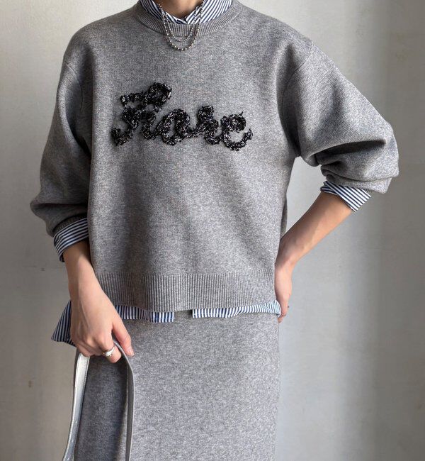  「【セットアップ対応/WEB限定】ツイードテープロゴニット」|ニット・セーター|