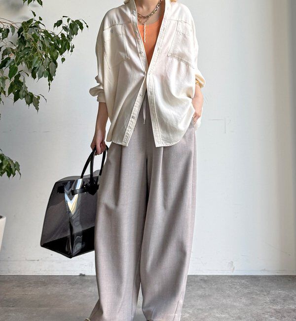  「【WEB限定】2WAYシャークスキンイージーパンツ」|チノ|