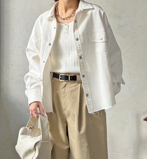  「【セットアップ可能】デニムショートシャツ」|シャツ・ブラウス|