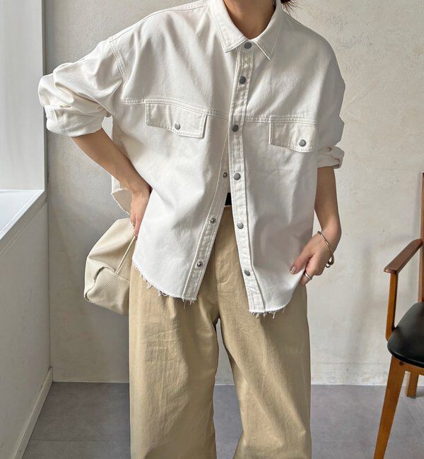  「【セットアップ可能】デニムショートシャツ」|シャツ・ブラウス|