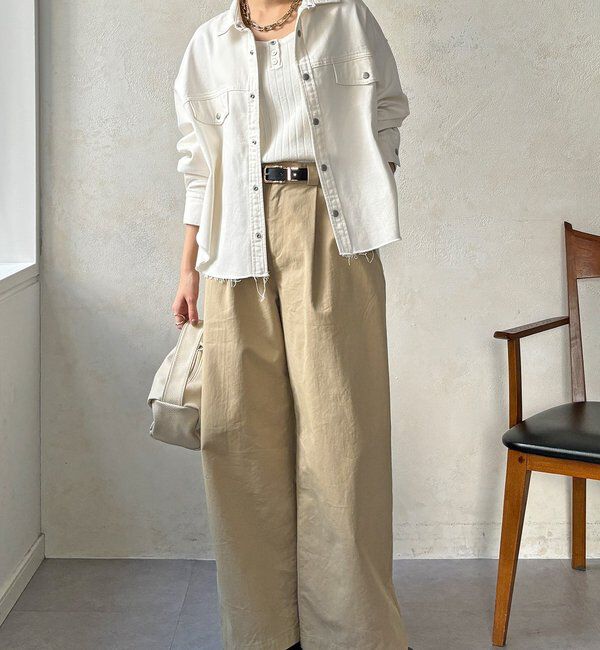  「【セットアップ可能】デニムショートシャツ」|シャツ・ブラウス|