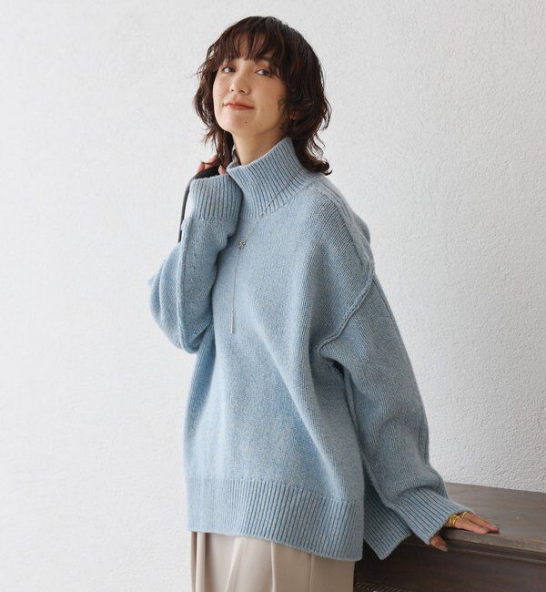  「【暖かな素材感/リバイバル】MIXヤーンタートルニット」|ニット・セーター|