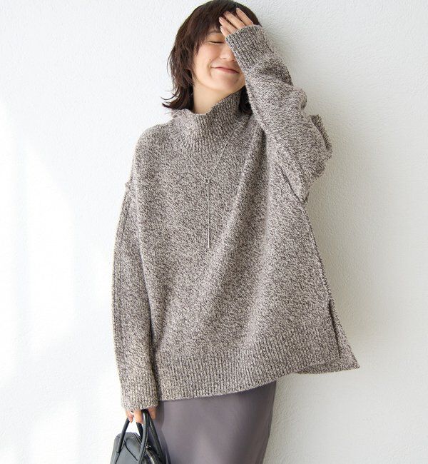  「【暖かな素材感/リバイバル】MIXヤーンタートルニット」|ニット・セーター|