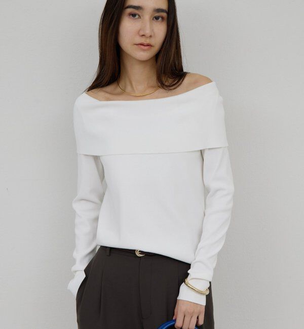  「【手洗い可】オフショルニット」|ニット・セーター|ホワイト