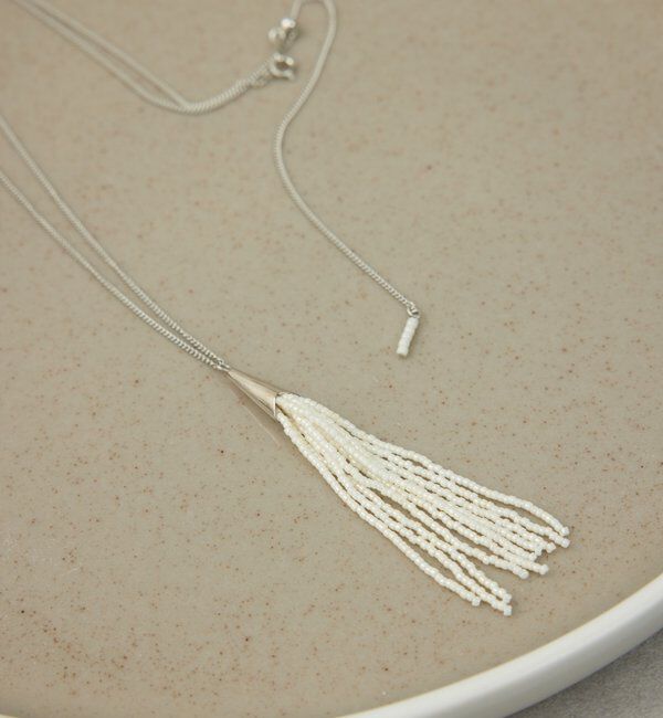  「ビーズタッセルネックレス」|リング|オフホワイト