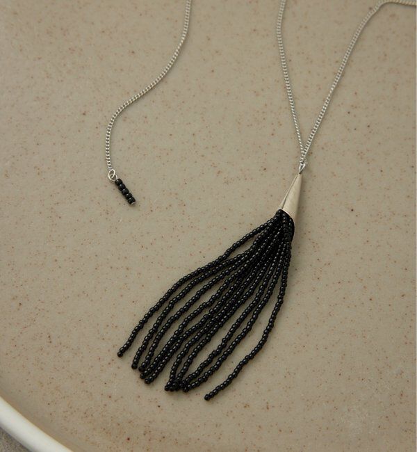  「ビーズタッセルネックレス」|リング|ブラック