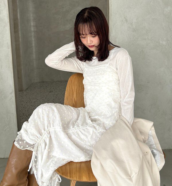  「【＠akane__11.1企画】ドロストフラワーキャミワンピース」|ワンピース|