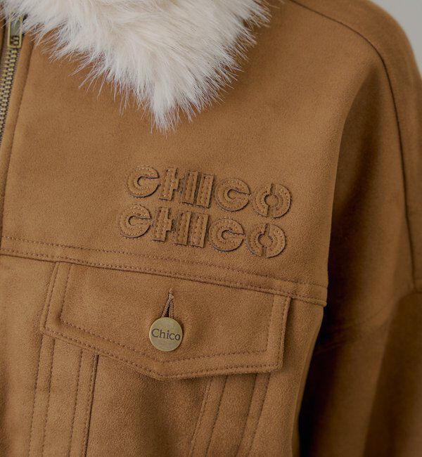  「【WEB限定】ファー取り外し胸ロゴショート丈ブルゾン」|ブルゾン・スタジャン|