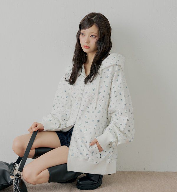  「花柄ルーズパーカー」|パーカー|