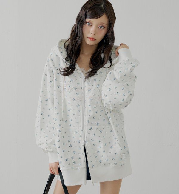 「花柄ルーズパーカー」|パーカー|