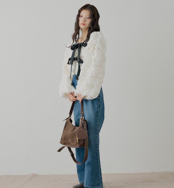  「【SALON by Chico】前後2wayフロントリボンポコポコブラウス」|シャツ・ブラウス|