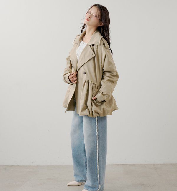  「【SALON by Chico】サイドパールラインカーブデニム」|デニム|