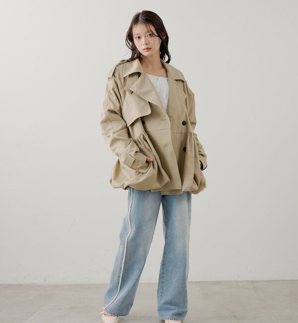  「【SALON by Chico】サイドパールラインカーブデニム」|デニム|