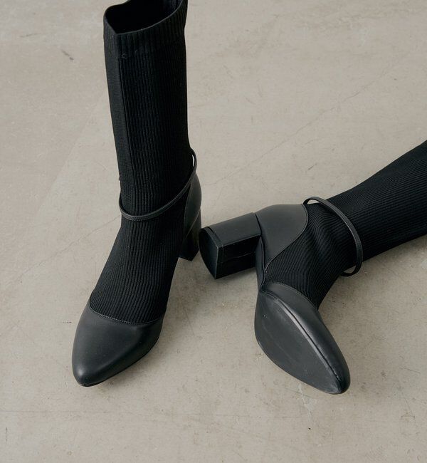  「ソックスヒールブーツ」|ショートブーツ|