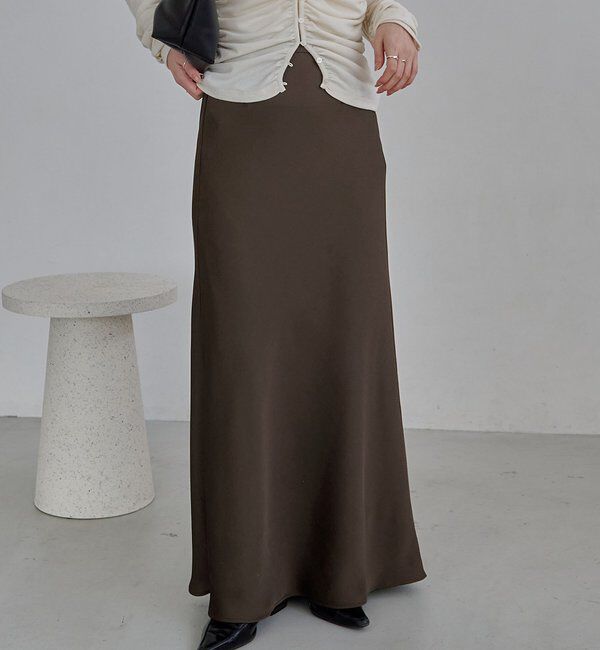  「【サイズ展開あり・新色/ブラウン】バイアススカート」|スカート|ブラウン