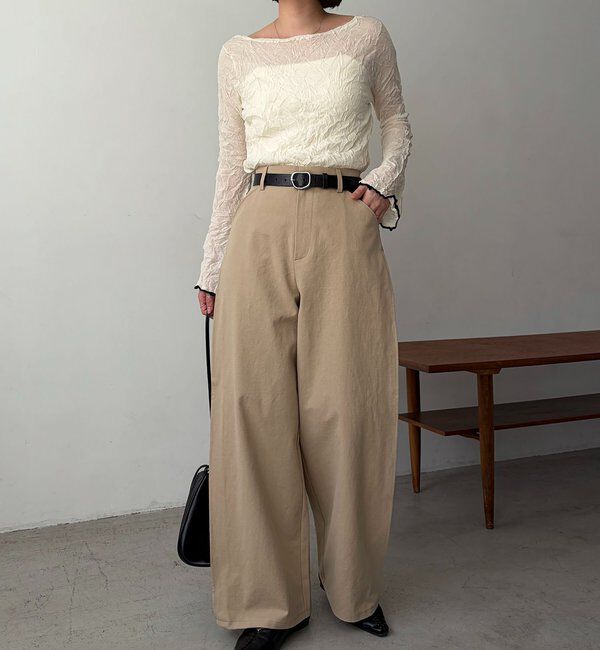  「【低身長サイズあり】サイドタックパンツ」|チノ|