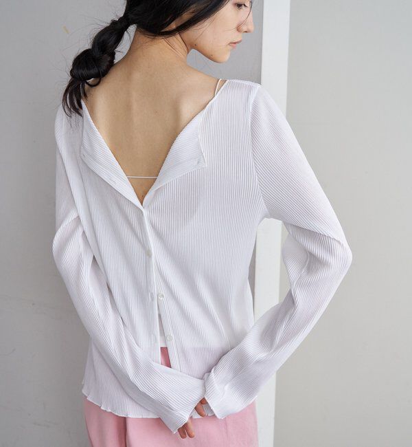  「【26SS予約】プリーツカーディガン」|シャツ・ブラウス|オフホワイト