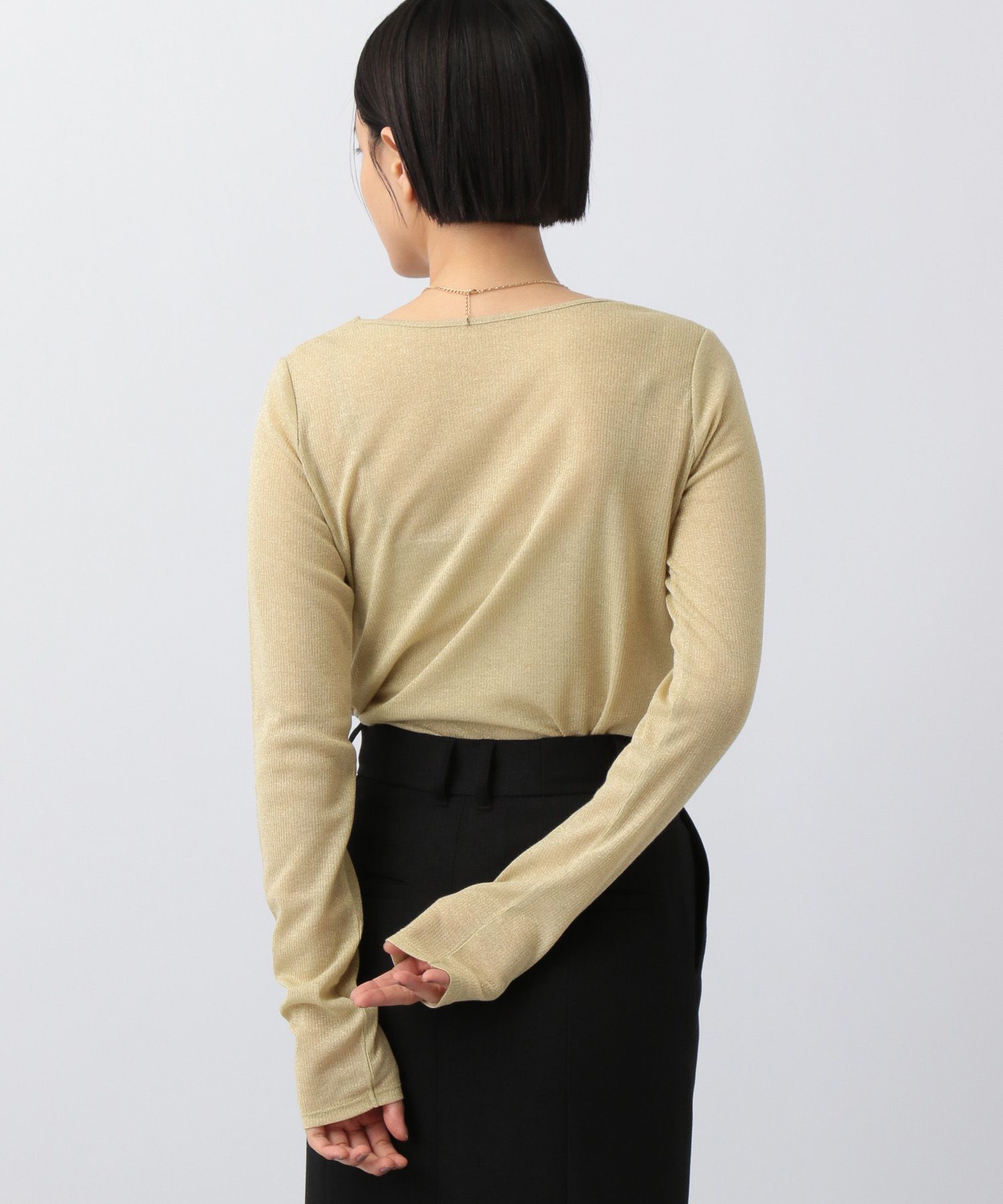 A part by 「ラメリブシアー_長袖」|ニット・セーター|