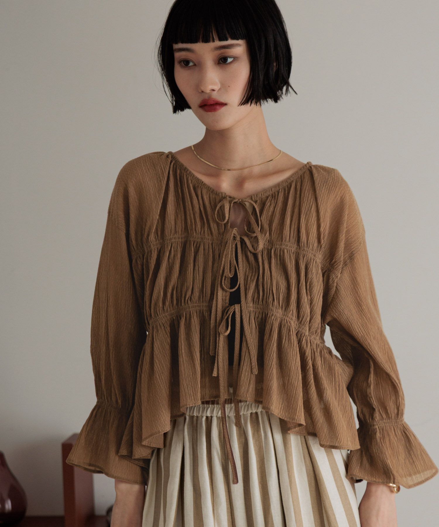 LOWRYS FARM「ヨウリュウシャーリングショート６Ｓ」|シャツ・ブラウス|BRN4