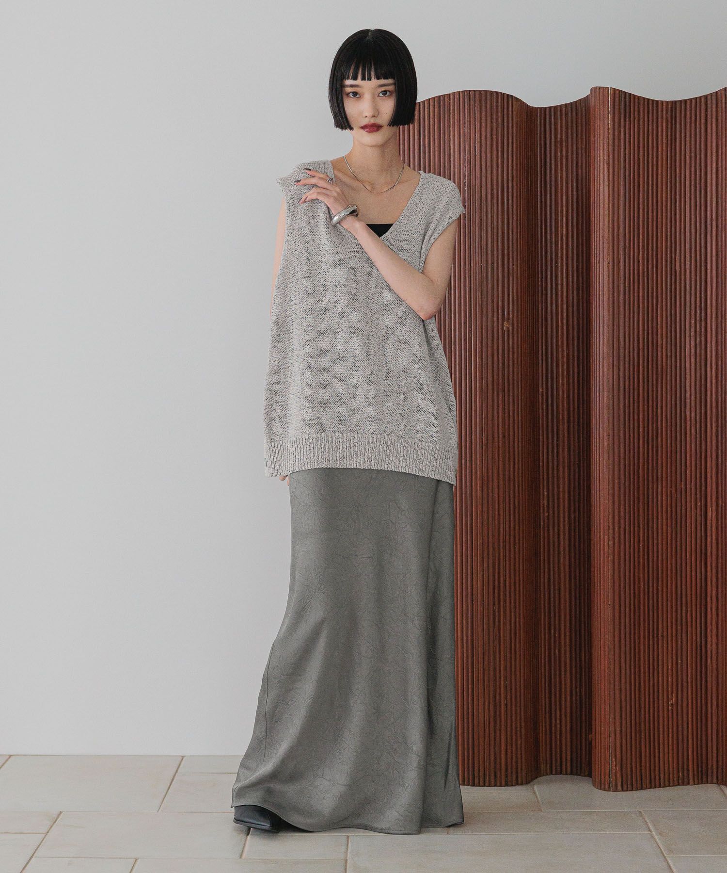 LOWRYS FARM「ストレッチサテンスカート」|スカート|