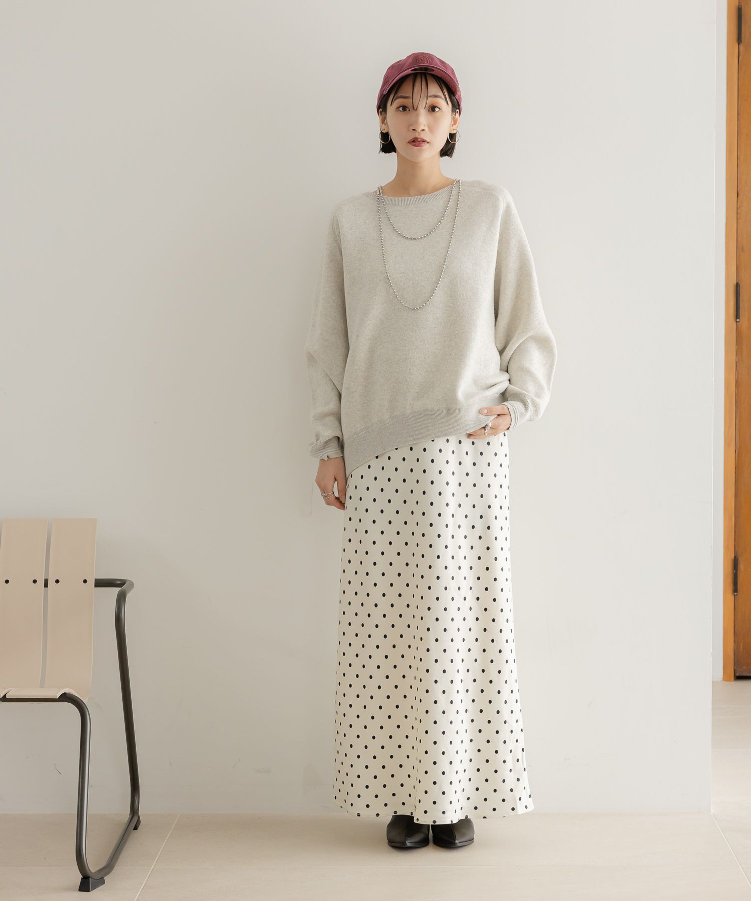 LOWRYS FARM「ストレッチサテンスカート」|スカート|