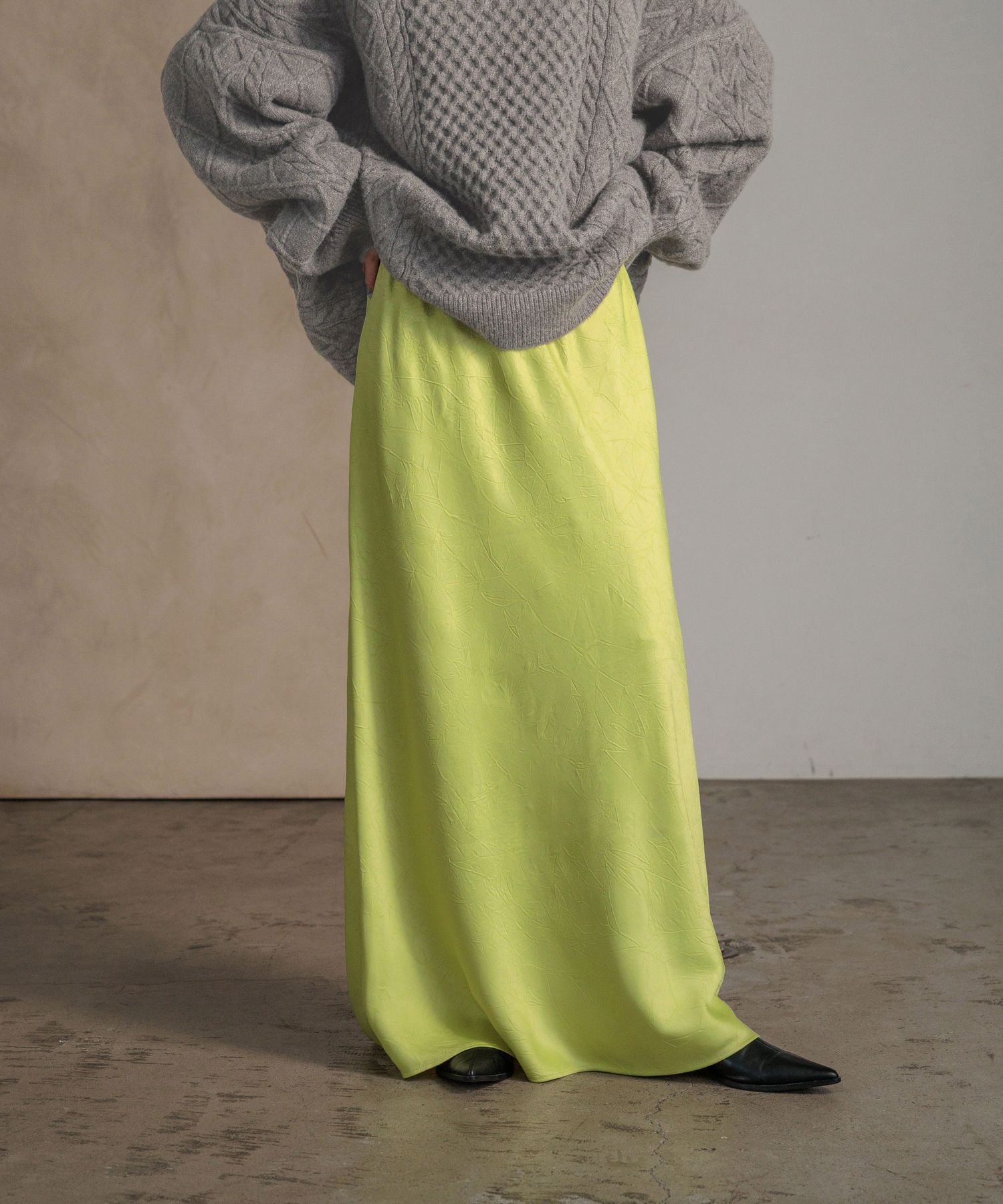 LOWRYS FARM「ストレッチサテンスカート」|スカート|GRN2