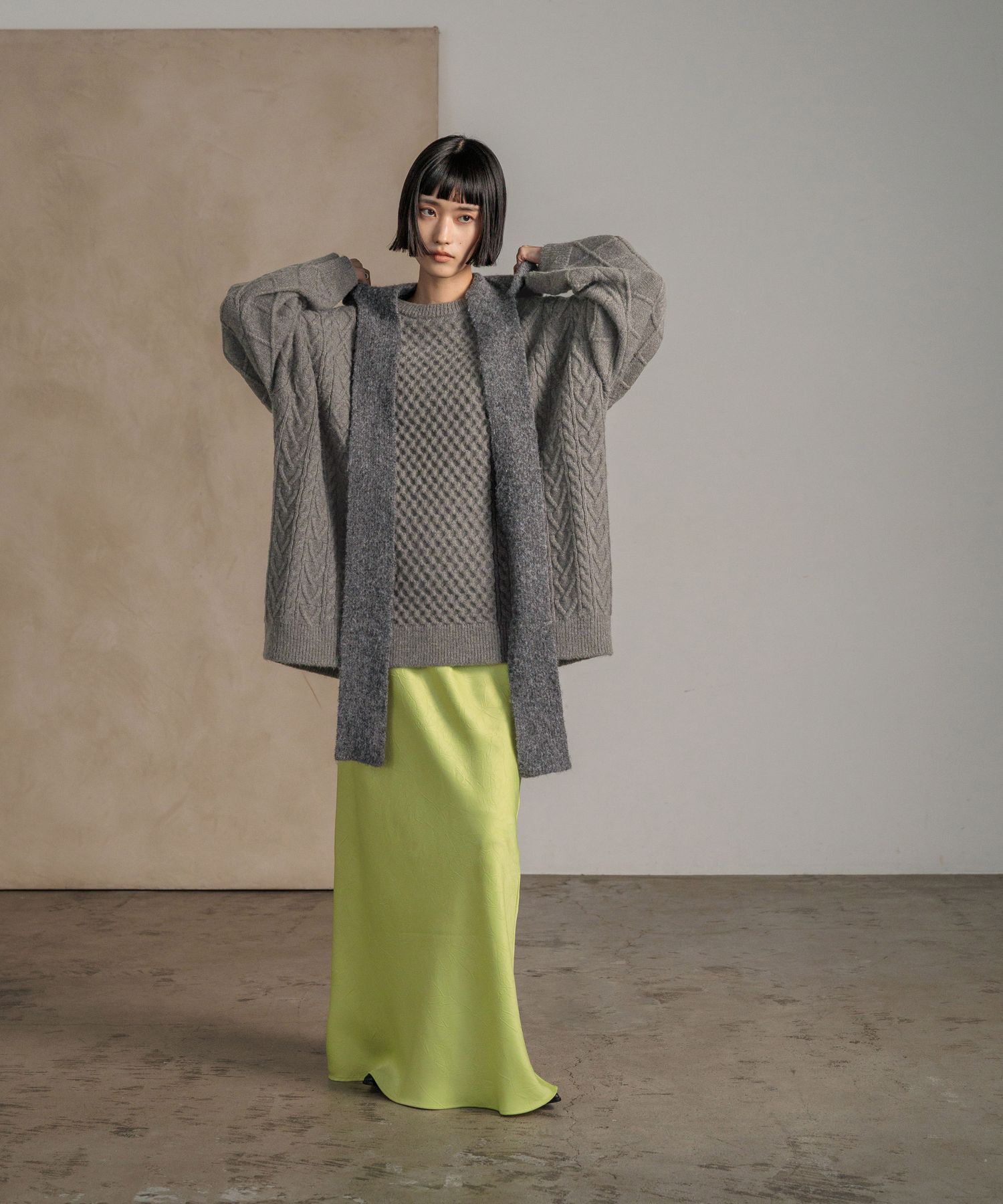 LOWRYS FARM「ストレッチサテンスカート」|スカート|