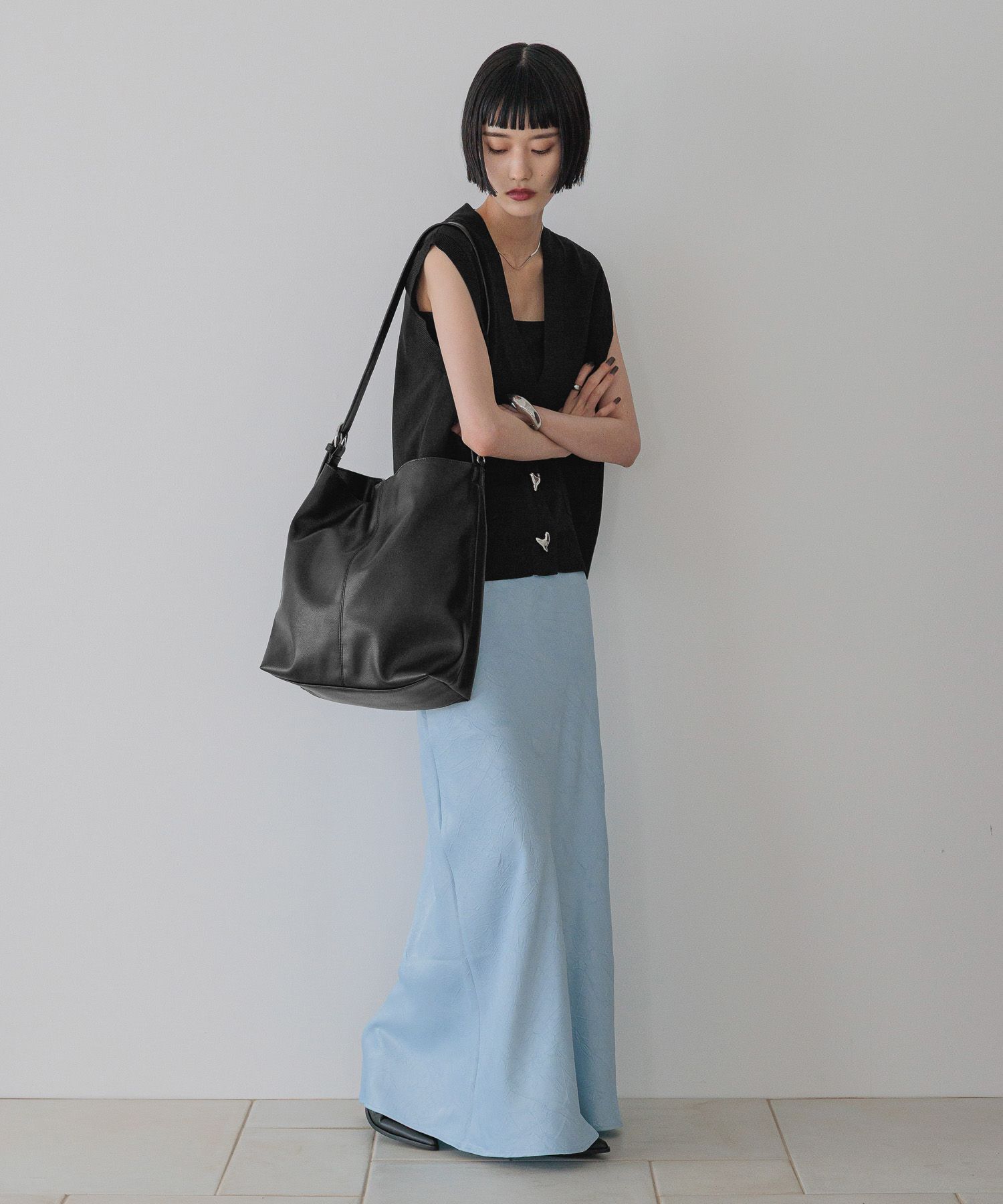 LOWRYS FARM「ストレッチサテンスカート」|スカート|