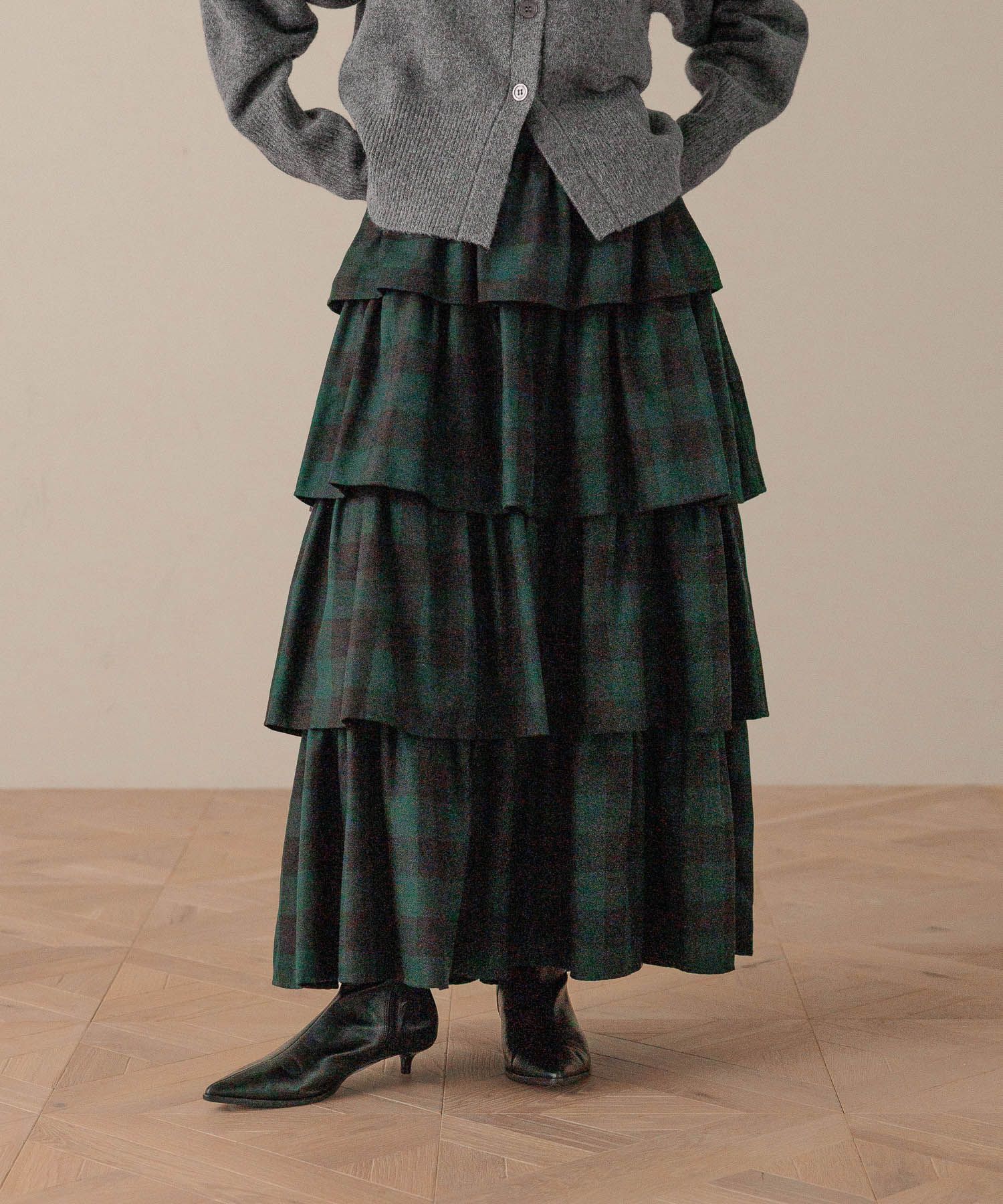 LOWRYS FARM「チェックティアードスカート」|スカート|