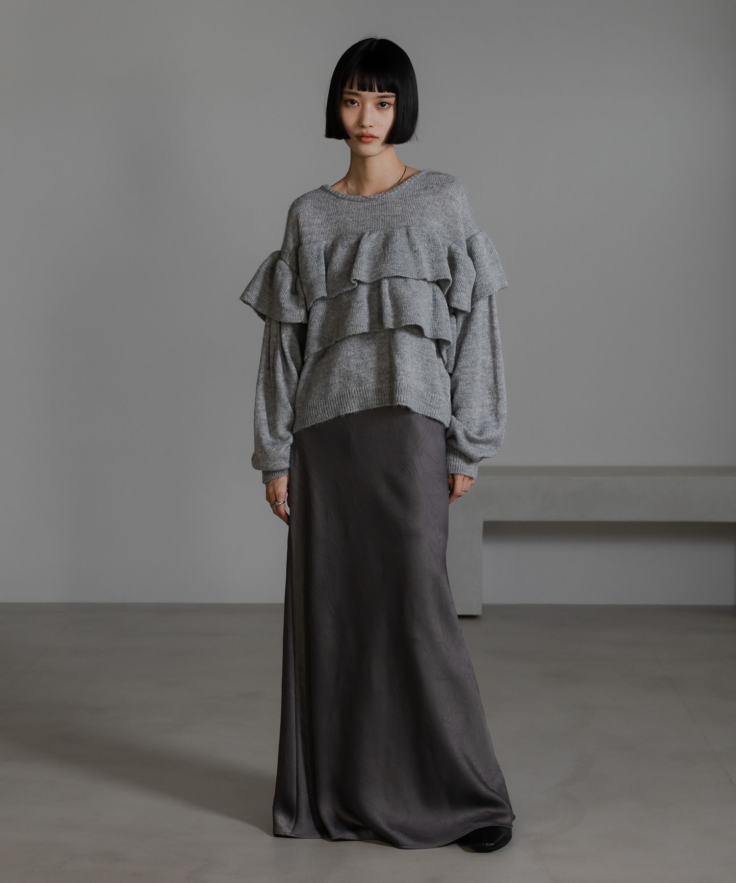 LOWRYS FARM「フリルニットプルオーバーＬＳ」|ニット・セーター|