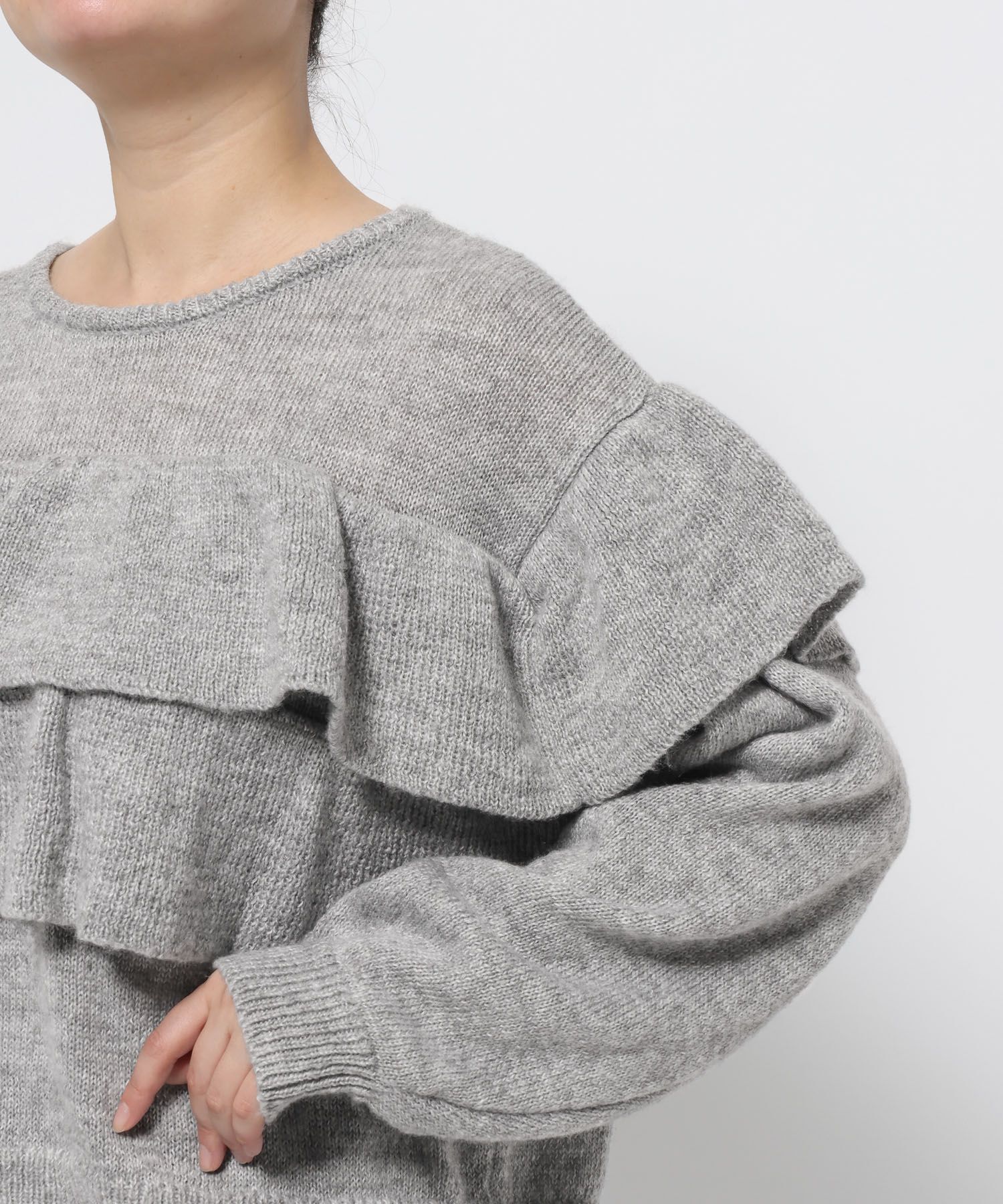 LOWRYS FARM「フリルニットプルオーバーＬＳ」|ニット・セーター|