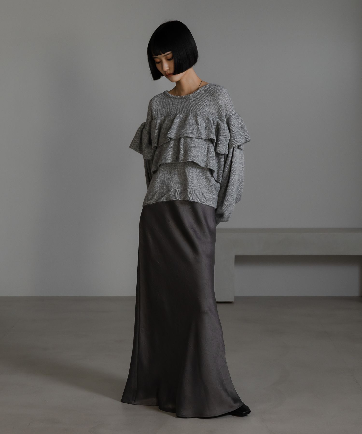 LOWRYS FARM「フリルニットプルオーバーＬＳ」|ニット・セーター|