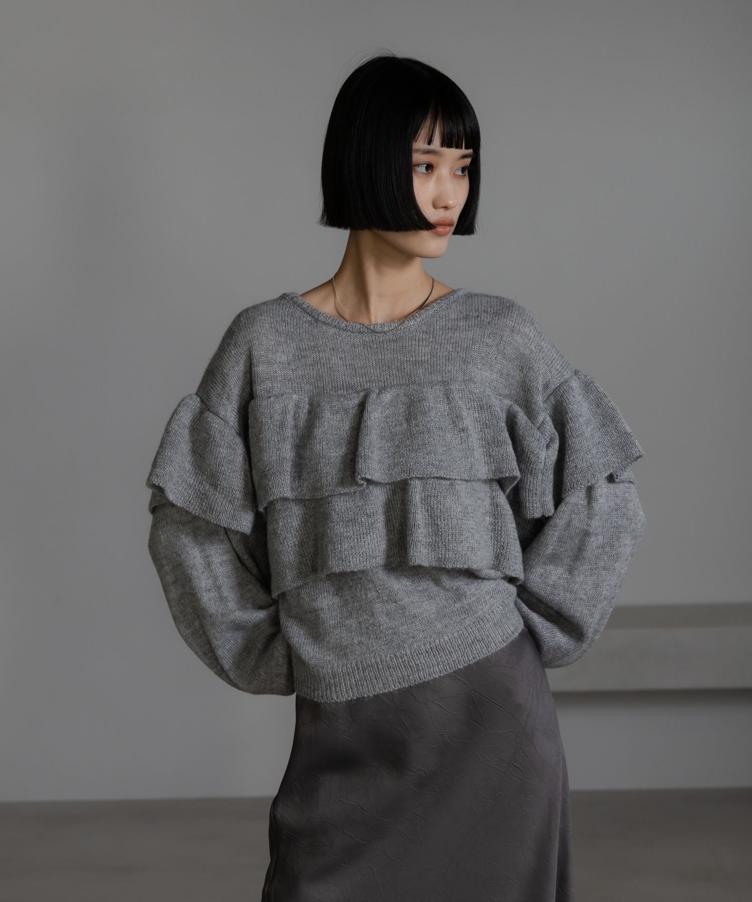 LOWRYS FARM「フリルニットプルオーバーＬＳ」|ニット・セーター|