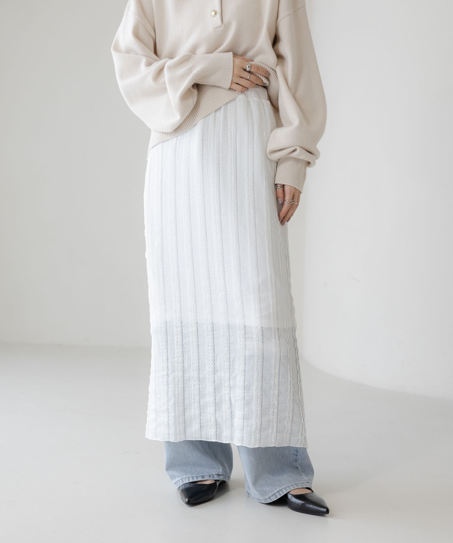 LOWRYS FARM「チビフリルカットタイトスカート」|スカート|NTL