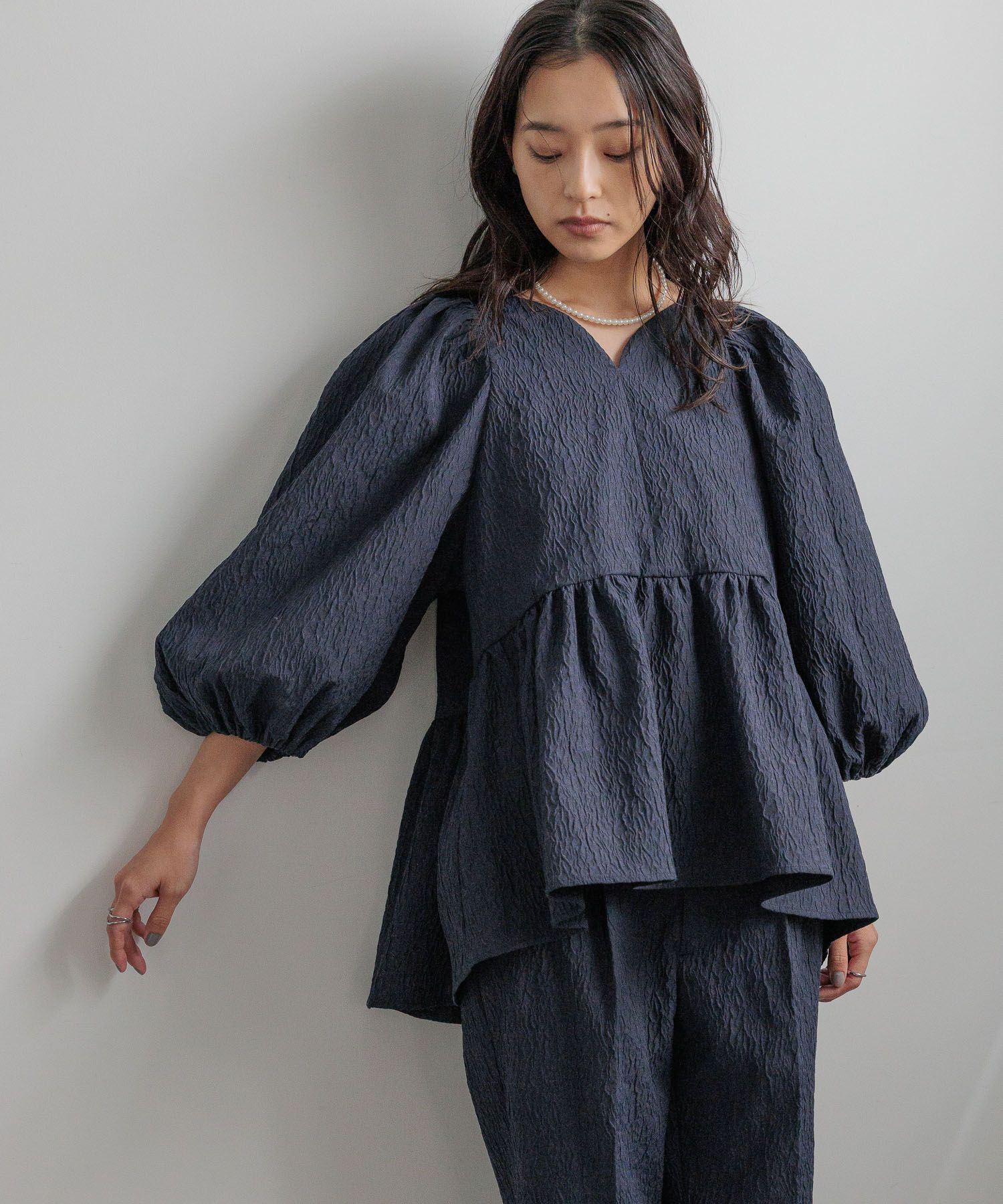  「【入卒／セレモニー】ジャガードブラウス」|シャツ・ブラウス|